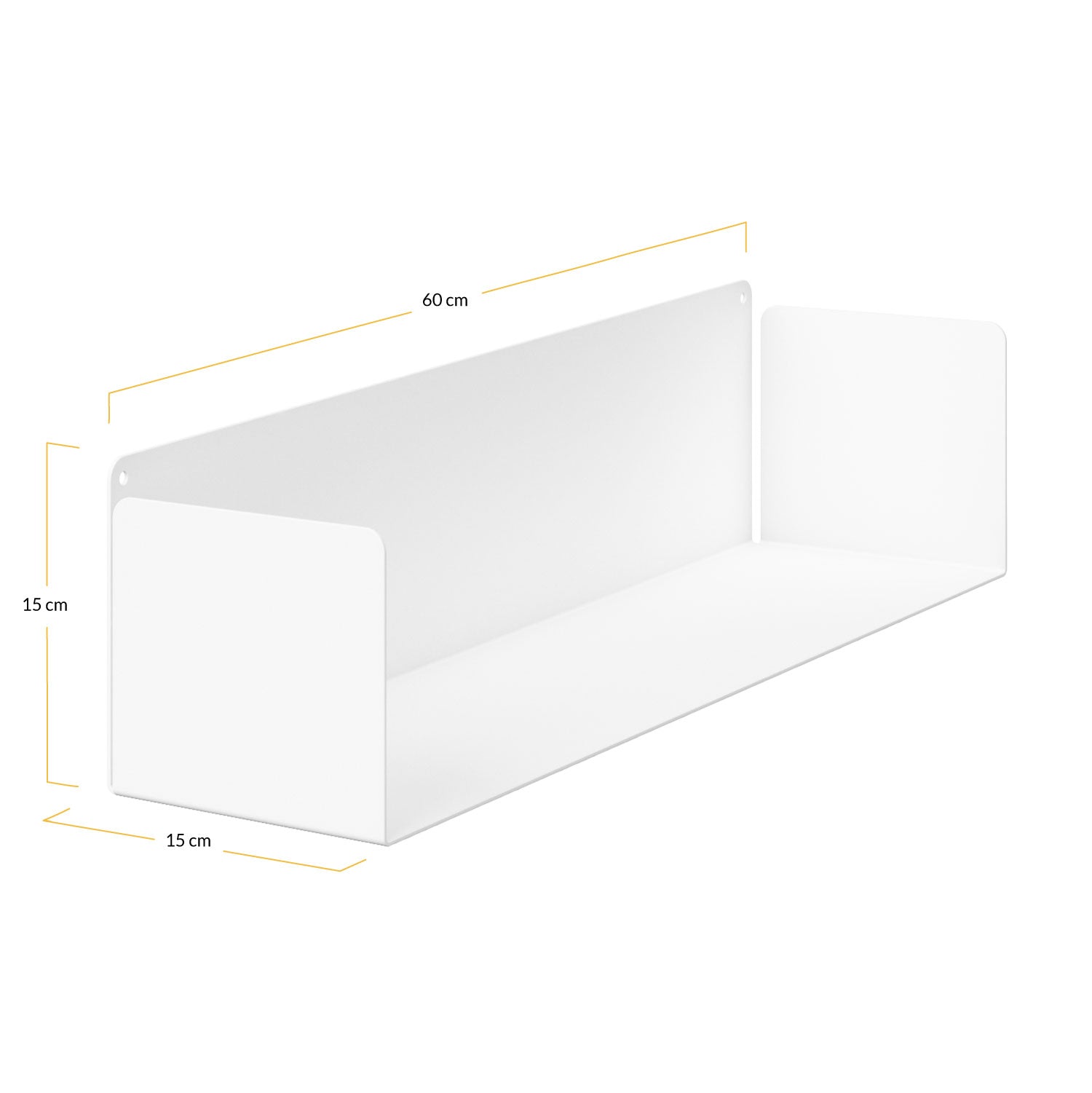 Medidas estante flotante para cocina blanco acero