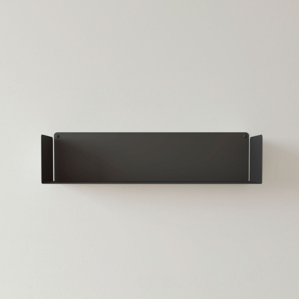 Estante flotante metálico para pared, acero negro, 60cm, diseño moderno minimalista
