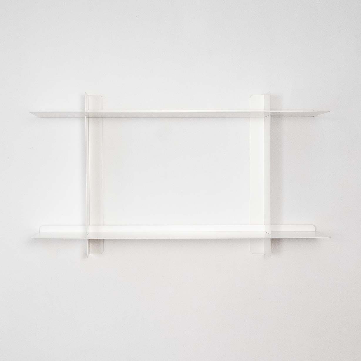 Estantería blanca metal pared 75cm 2 baldas, para cocina libros o decoración, hecho en España