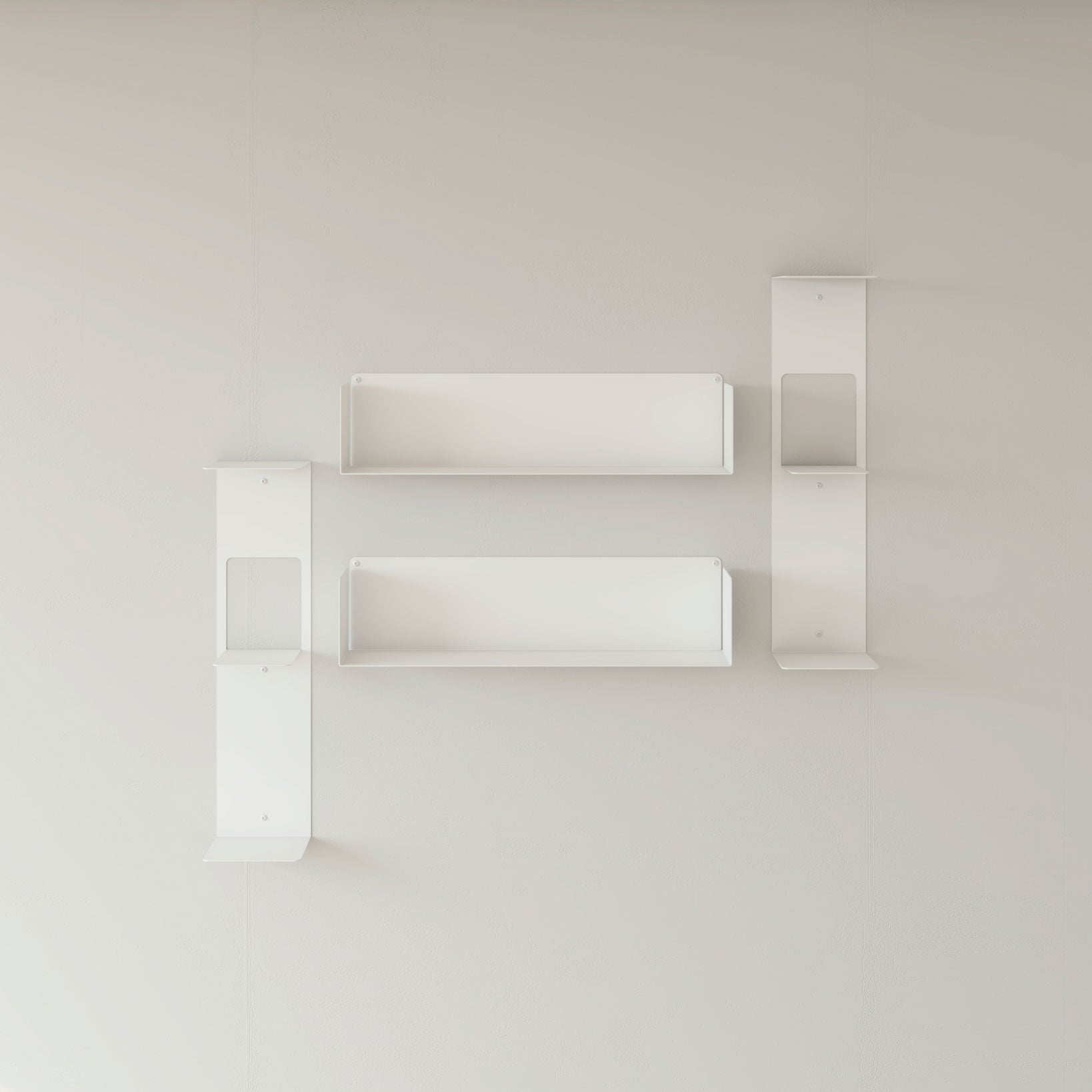 Estantería metálica para pared colgante de estilo moderno en acero blanco