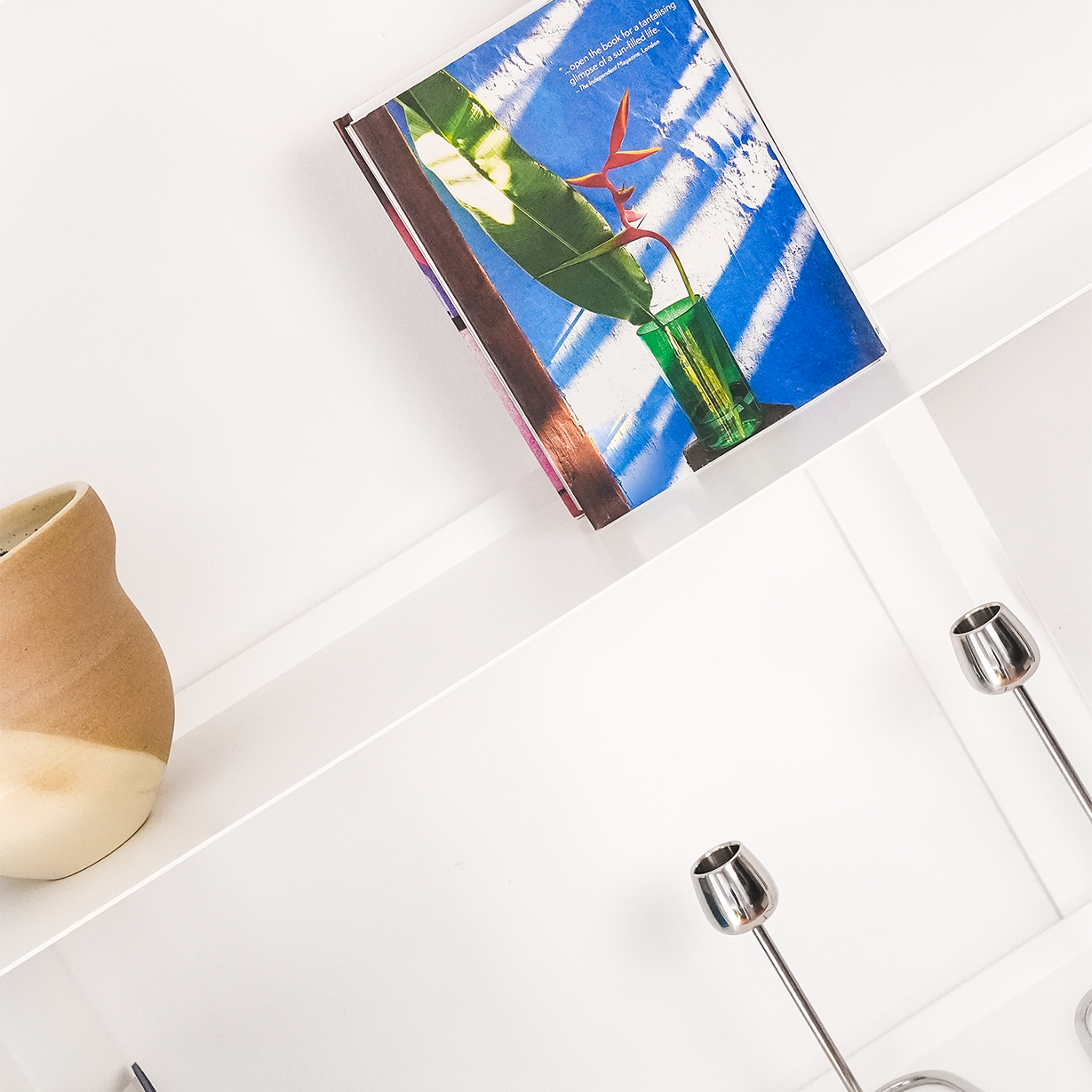 Estantería para libros de pared 3 baldas blancas SAMBA, modular y desplazable, diseño moderno, acero de calidad